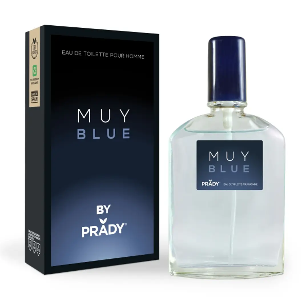 Prady Colonia de Hombre Muy Blue - Frasco de 90 ml - Spray Pulverizador 1