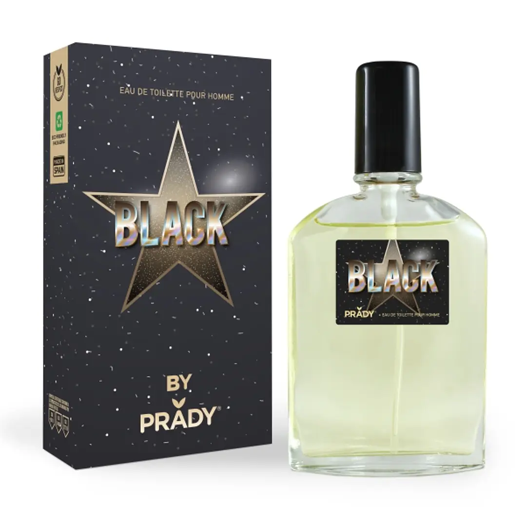 Prady Colonia de Hombre Black - Frasco de 90 ml - Spray Pulverizador 1
