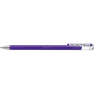 Pentel Mattehop Boligrafo de Bola - Punta 1mm - Trazo 0.5mm - Tinta de Gel Opaca - Fabricado con 55% de Materiales Reciclados - Color Violeta