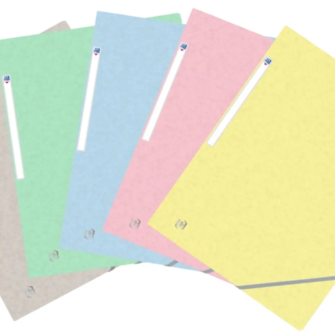 Oxford Top File+ Carpeta de Gomas 3 Solapas - Colores Pastel - Resistente y Duradera - Ideal para Organizar Documentos - Practica y Funcional 1