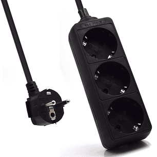 Ewent Regleta de Energia 3 Enchufes - 16A Enchufe Schuko - Color Negro