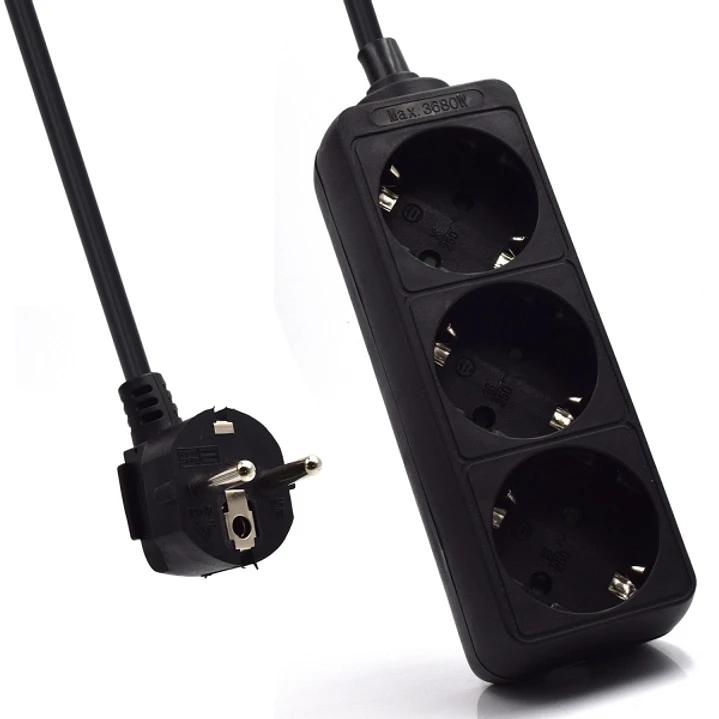 Ewent Regleta de Energia 3 Enchufes - 16A Enchufe Schuko - Color Negro 1