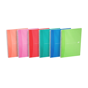 Oxford Office My Colours Cuaderno Espiral A4 - Tapa de Plastico - 5x5 - 90 Hojas - Colores Surtidos
