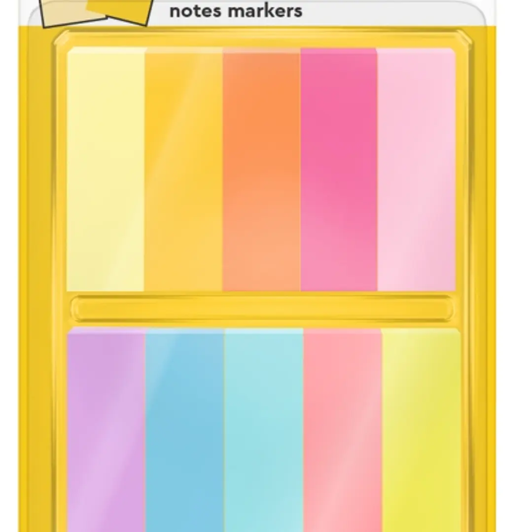 Post-It Pack de 10 Blocs de 50 Marcadores Reposicionables - Forma Rectangular - Colores Surtidos 1