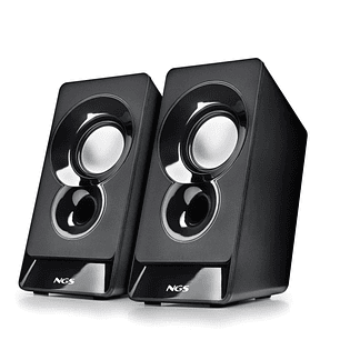 NGS SB210 Altavoces 2.0 12W - Alimentacion por USB - Entrada Jack - Control de Volumen Integrado - Color Negro