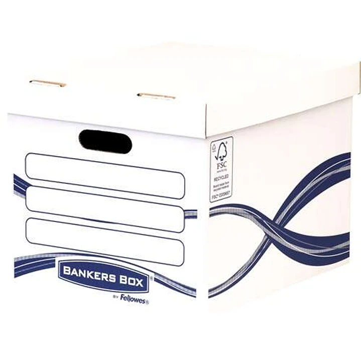 Fellowes Bankers Box Basic Contenedor de Archivos - Montaje Manual - Carton Reciclado Certificacion FSC 1