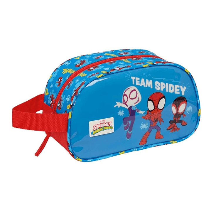 Safta Spidey Neceser de 5L - Cremallera - Asa Lateral - Adapatable a Carro - 260x120x150mm - Color Rojo y Azul 1