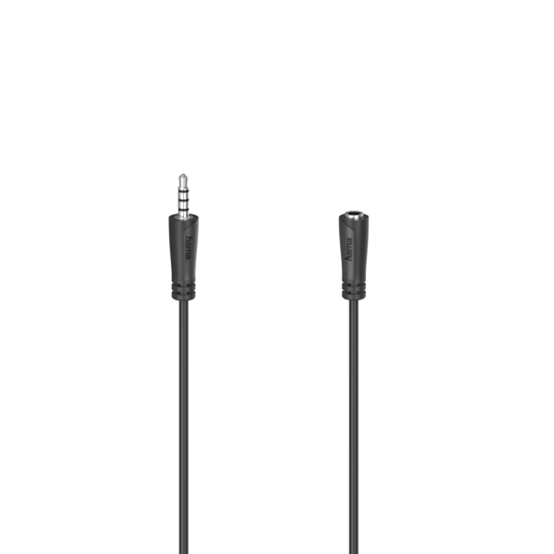 Hama Cable de Extension de Audio - Longitud 1.5m - Jack 3.5mm Macho - Jack 3.5mm Hembra - Color Negro 1