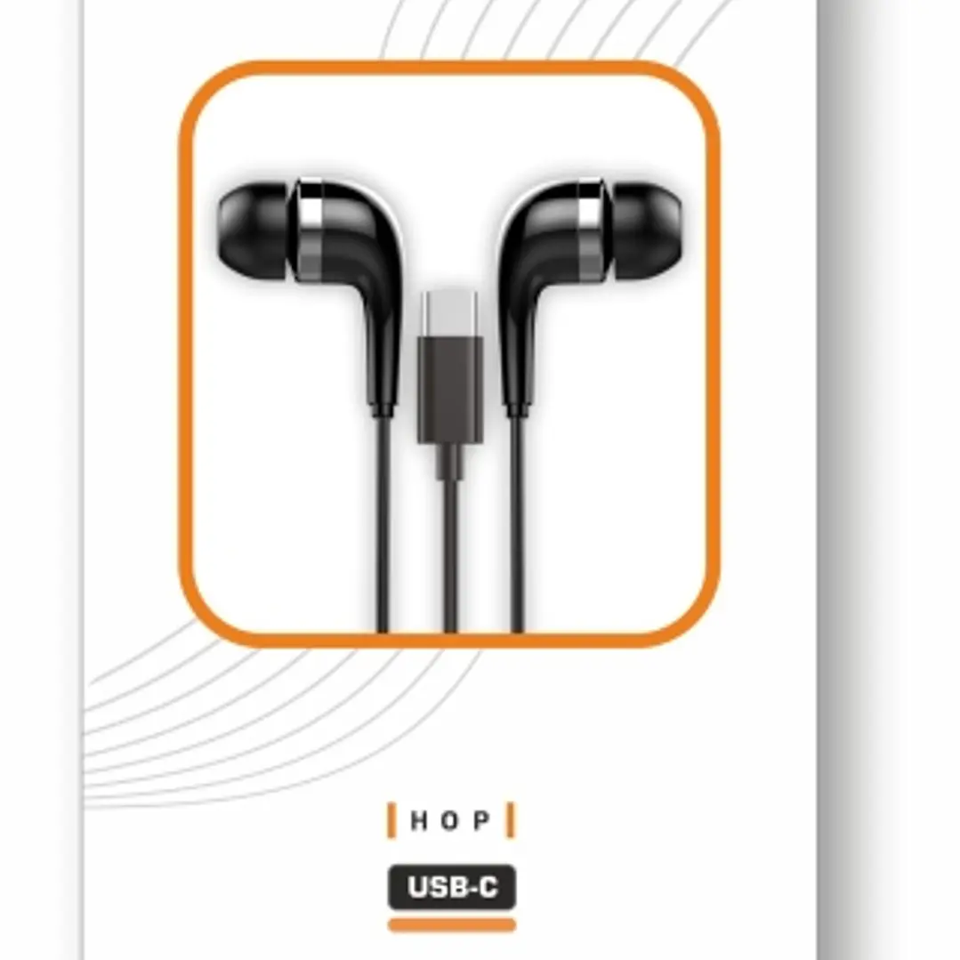 TechOneTech ear Tech Hop Auriculares Intraurales USB-C - Microfono Integrado - Cable de 1.20m - Negro 1