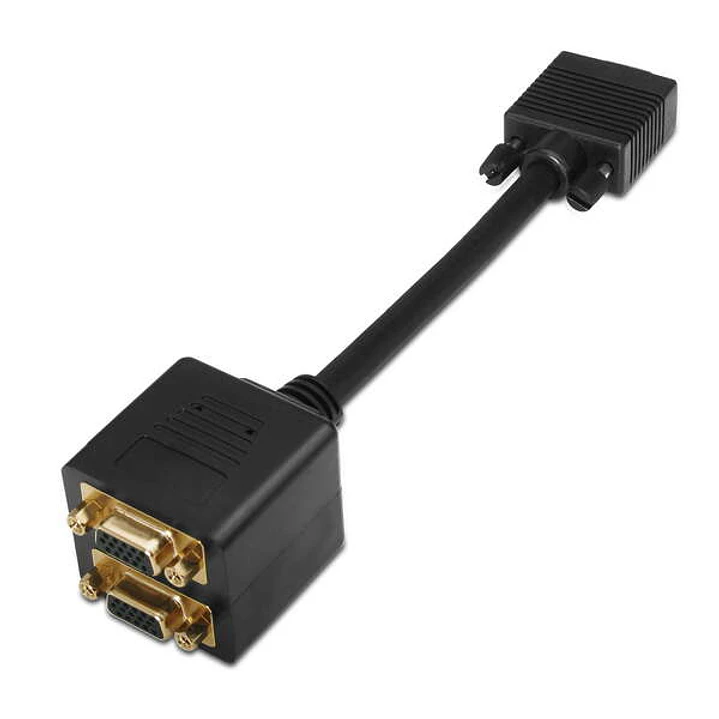 Aisens Cable Bifurcador Super Alta Calidad SVGA(3C+9) - HDB15/M-2xHDB15/H - Blindado en Oro - 20cm - Color Oro 1