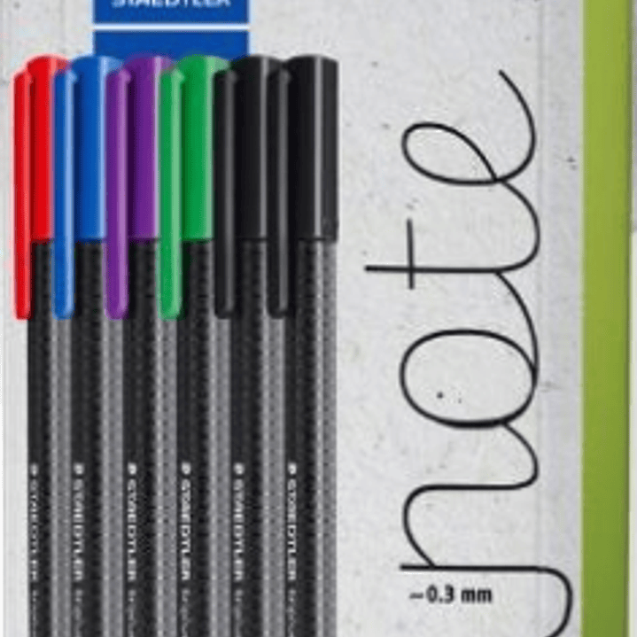 Staedtler Triplus Fineliner 334 Pack de 6 Rotuladores de Punta Fina - Trazo de 0.3mm aprox. - Tinta Antisecado a Base de Agua - Carcasa Fabricada en u 1