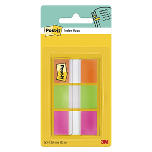 Post-It Index Dispensador con 60 Marcadores de Indice Reposicionables - Forma Rectangular - Colores Surtidos