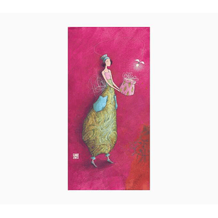 Pictura Aquarupella Gaëlle Boissonnard Tarjeta Doble 10.5x21cm - Acabado en Barniz de Relieve UV Grueso - Laminado Mate de Tacto Suave - Papel con Cer