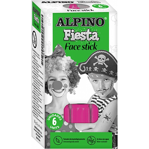 Alpino Fiesta Face Stick Pack con 6 Barritas de Pintura Facial - Sistema Retractil Giratorio - Se Lava con Agua - Testado Dermatologicamente - Color R