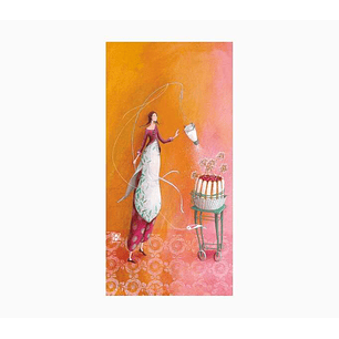 Pictura Aquarupella Gaëlle Boissonnard Tarjeta Doble 10.5x21cm - Acabado en Barniz de Relieve UV Grueso - Laminado Mate de Tacto Suave - Papel con Cer