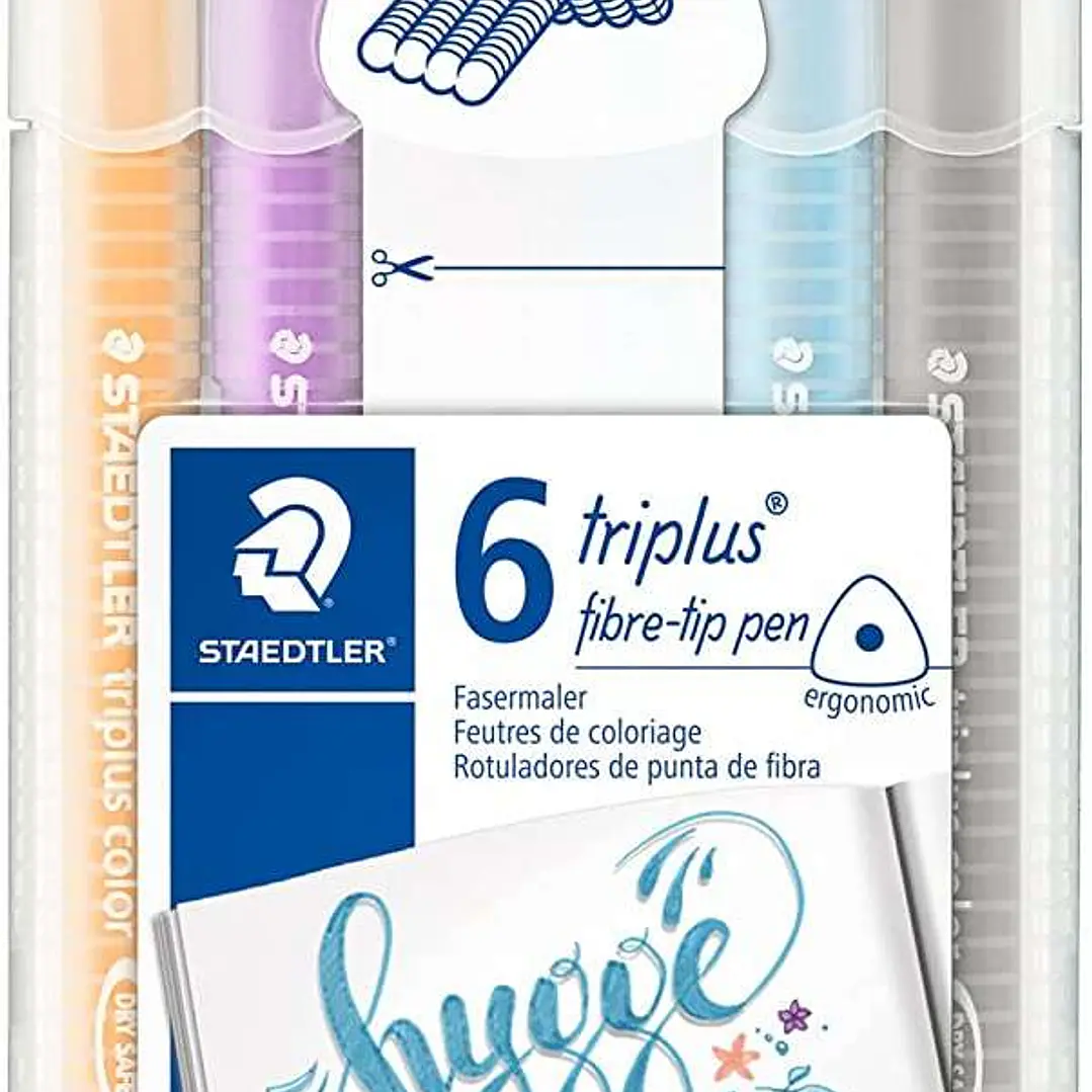 Staedtler Triplus Color 323 Pack de 6 Rotuladores de Punta Fina - Trazo 1mm Aprox - Tinta Base de Agua - Colores Surtidos 1