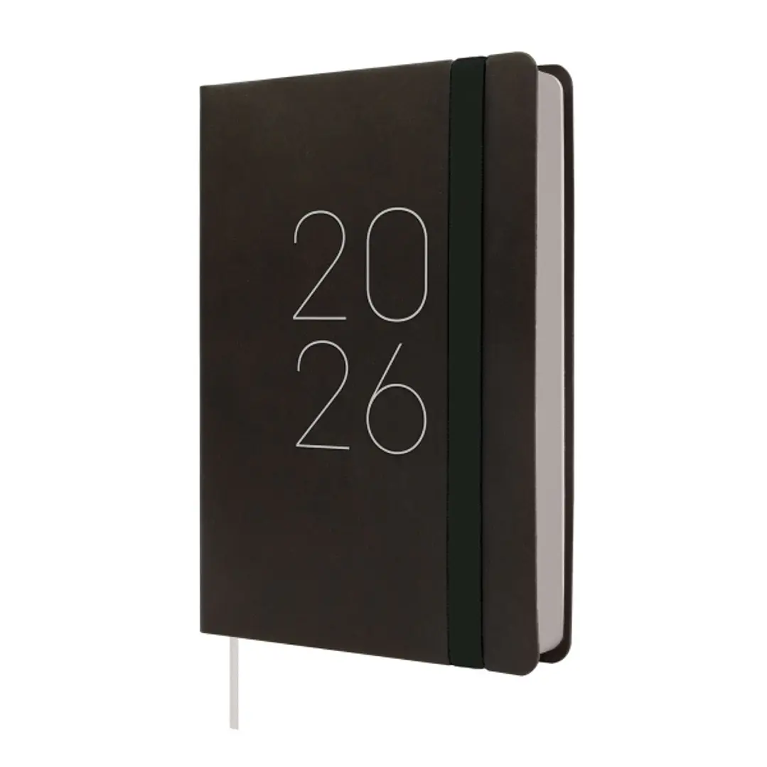 Finocam Flexi Lisa Agenda - Anual 2026 - Tapa Blanda - Formato F4 - 120x23x172mm - 1 Dia por Pagina - Color Negro 1