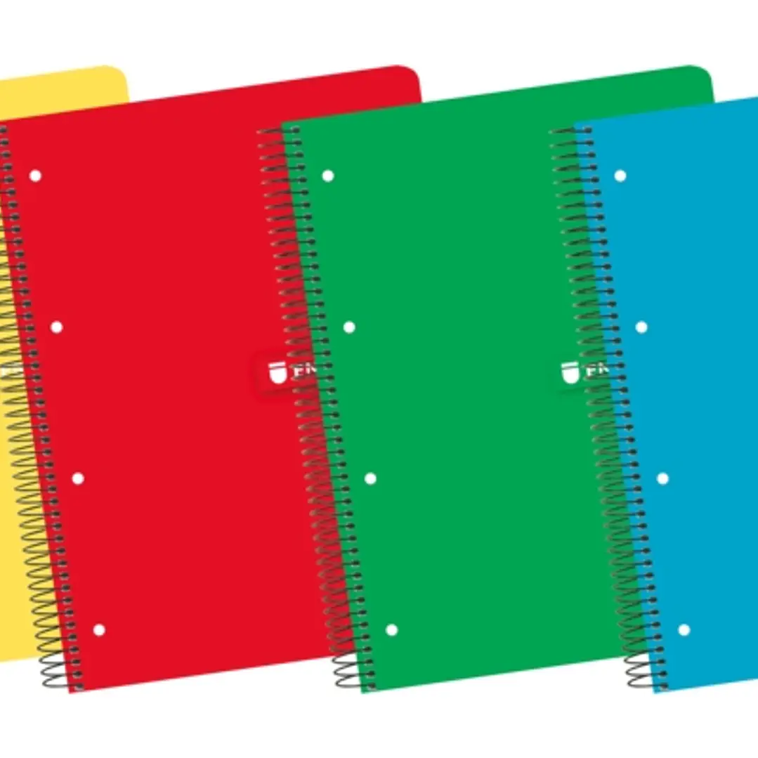 Enri A4+ Europeanbook - Tapa Dura Resistente - Espiral de Alta Calidad - 120 Hojas de Papel Cuadriculado 5x5 - Colores Surtidos 1