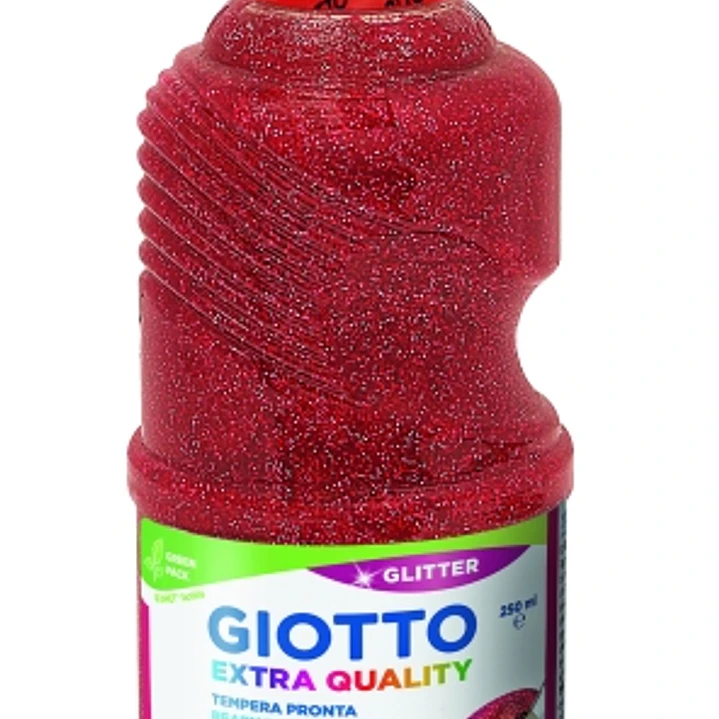 Giotto Extra Quality Glitter Tempera - 250ml - Lispa para el Uso - Botella Bio Pet - Color Rojo 1