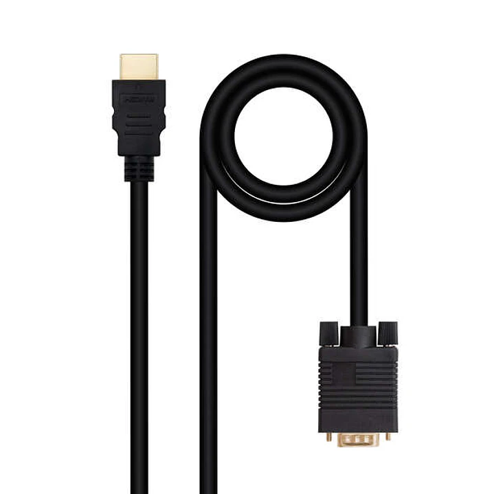 Nanocable Cable Conversor HDMI a VGA, HDMI/M-VGA/M 1.8m - Color Negro 1