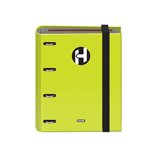 Dohe Serie Icon Carpeta de 4 Anillas Formato A5 con Recambio de 100 Hojas de 90 gr y 4 Taladros - Cierre con Goma Elastica - Anillas de 25mm - Color V