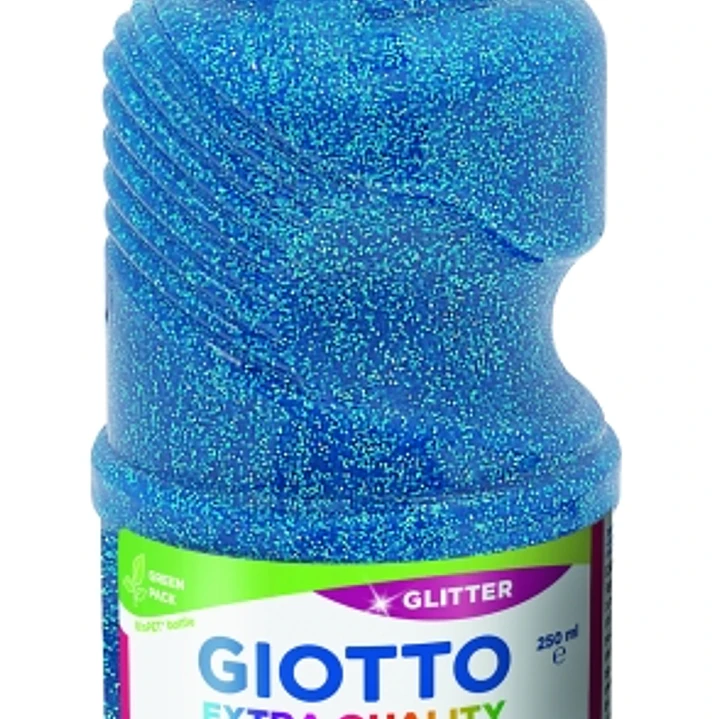 Giotto Extra Quality Glitter Tempera - 250ml - Lispa para el Uso - Botella Bio Pet - Color Cyan 1