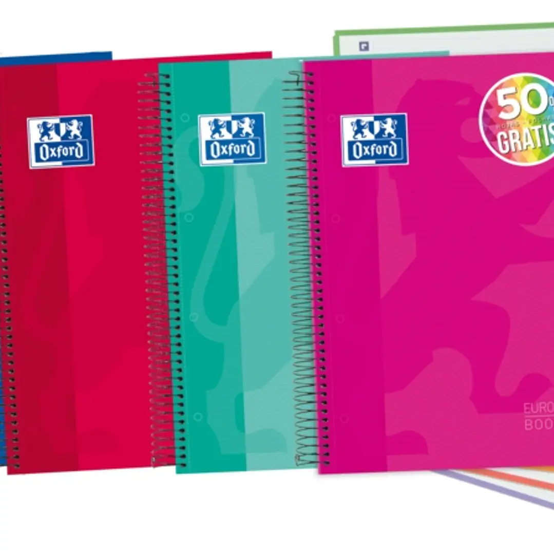 Oxford School Classic A4+ Europeanbook - Tapa Extradura - 5 Liso - 120 Hojas - Colores Surtidos 1