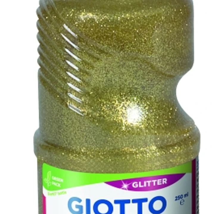 Giotto Extra Quality Glitter Tempera - 250ml - Lispa para el Uso - Botella Bio Pet - Color Oro 1