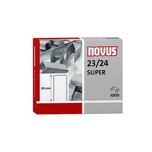 Novus 23/24 Super Caja de 1000 Grapas 23/24 Galvanizadas para Grapadoras de Gruesos