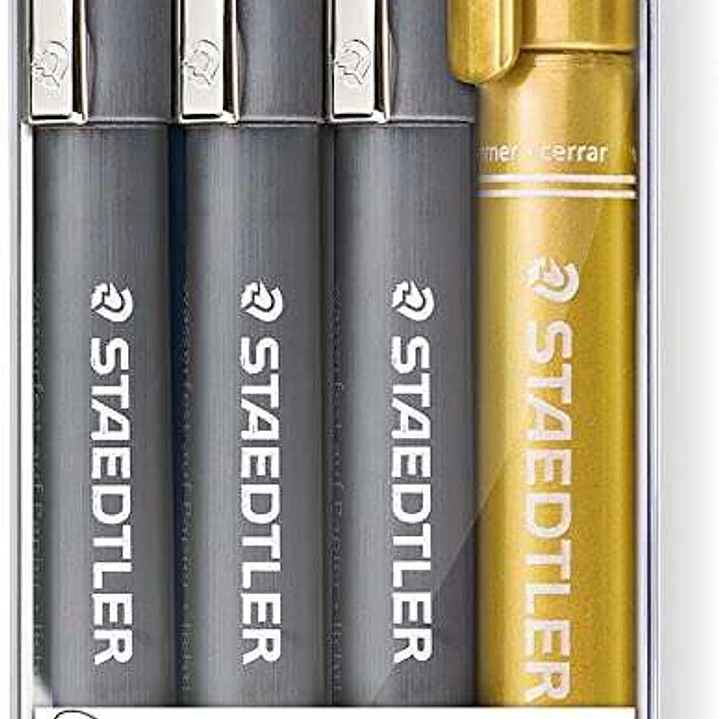 Staedtler Pigment Liner 308 Pack de 4 Rotuladores Calibrados - Trazo 0.5mm - Secado Rapido - Colores Surtidos 1