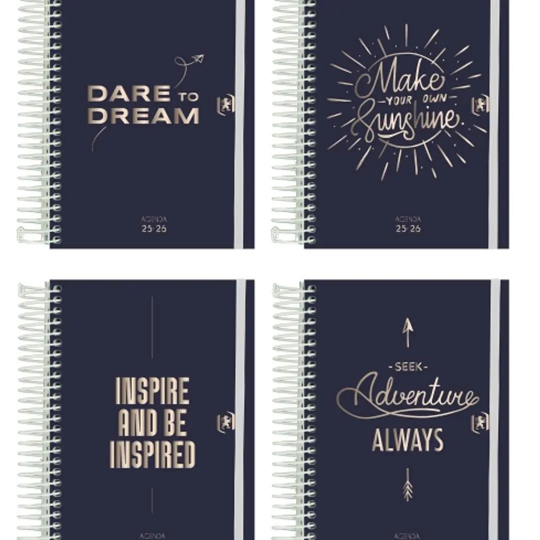 Oxford So Chic Agenda Escolar 25/26 Espiral Dia Pagina - Tamaño 8º - Tapa Extradura - Esquinas Microperforadas - Espacio para Notas - Cierre con Goma  1