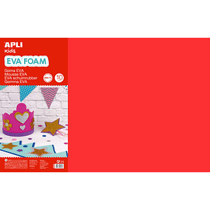 Apli Goma Eva Multicolor 600x400 - 10 Hojas de Tamaño Grande y Flexible - Ideal para Manualidades y Proyectos Escolares