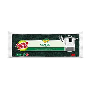 Scotch-Brite Classic Pack de 8 Estropajos de Cocina - Proteccion para los Dedos - Color Verde Oscuro
