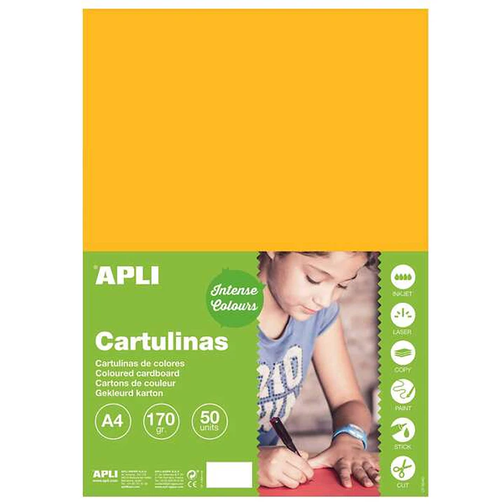 Apli Cartulina Amarillo Oro A4 170g 50 Hojas 1