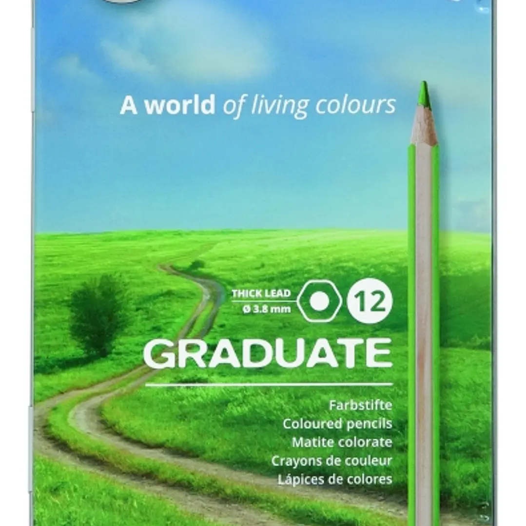 Lyra Graduate Pack de 12 Lapices de Colores - Hexagonal - Estuche de Metal - Color Negro 1