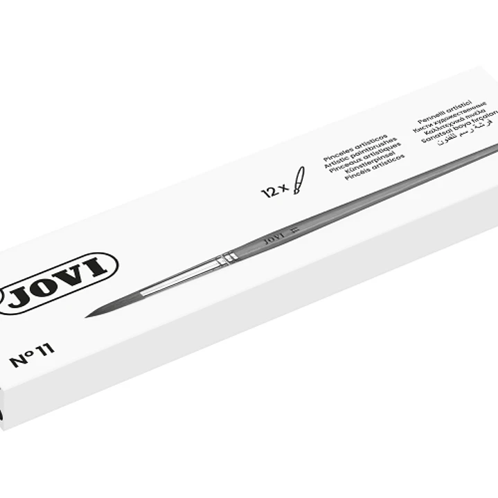 Jovi Pinceles Artisticos Pelo Poney Nº 11 - Pelo Natural - Mango de Madera - Calibre 00 al 12 - Punta Redonda - Pelo Suave - Color Varios 1