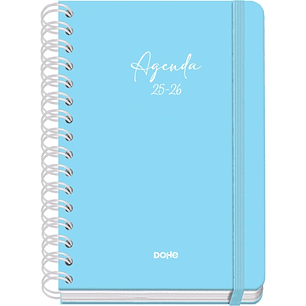 Dohe Serenity Agenda Escolar 25/26 Espiral Wireo A5 - Semana Vista - Papel 80g/m2 - 4 Hojas de Pegatinas - Cubierta de Carton Plastificado - Cierre c