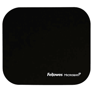 Fellowes Alfombrilla para Raton con Microban - Proteccion Antibacteriana - Base de Goma - 23.2x19.9cm - Color Negro