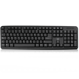 Ewent Teclado con Cable - Diseño Slim - Cable USB-A de 1.35m - Color Negro