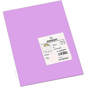 Canson Guarro Pack de 50 Cartulinas Iris A4 de 185g - 21x29.7cm - Color Lila