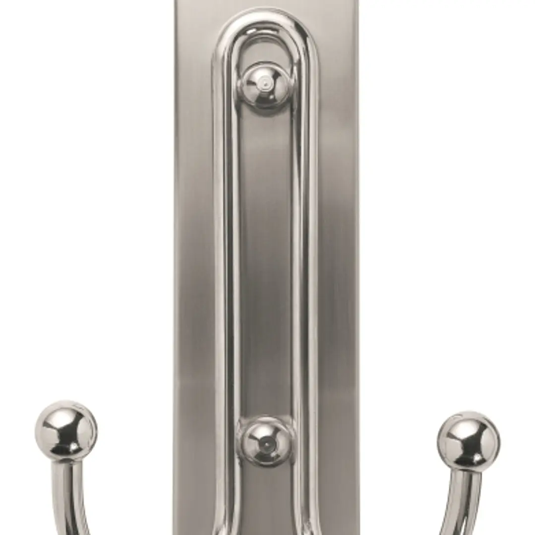 Command Gancho Doble Grande - 1 Tira Adhesiva - Color Niquel Pulido 1