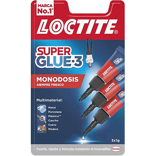 Loctite Pack de 3 Super Glue-3 Mini Trio Original - 1gr - Triple Resistencia - Adhesivo Transparente - Pegado y Fuerza Instantanea - 2229418/2229419/2