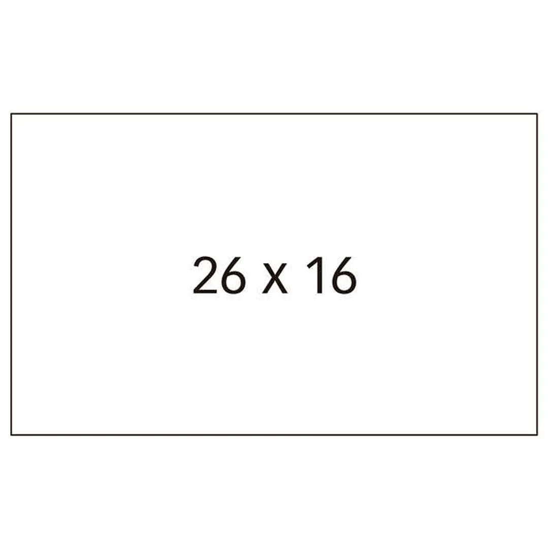 Apli Pack de 6 Rollos de 1000 Etiquetas Blancas para Maquinas Etiquetadoras de Precios de 2 Lineas - Tamaño 26 x 16mm - Adhesivo Permanente - Cantos R 1