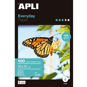 Apli Papel Fotografico Everyday 10 x 15 cm 180g 100 Hojas