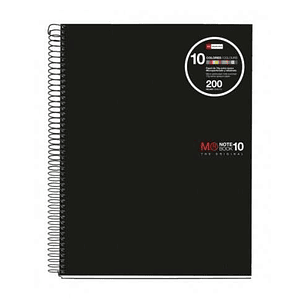 Miquel Rius Notebook10 Cuaderno de Espiral Formato A4 - 200 Hojas de 70gr Microperforadas con 4 Taladros - Cubiertas de Polipropileno - Cuadricula 5x5