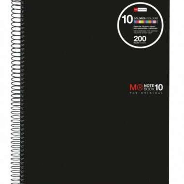 Miquel Rius Notebook10 Cuaderno de Espiral Formato A4 - 200 Hojas de 70gr Microperforadas con 4 Taladros - Cubiertas de Polipropileno - Cuadricula 5x5 1