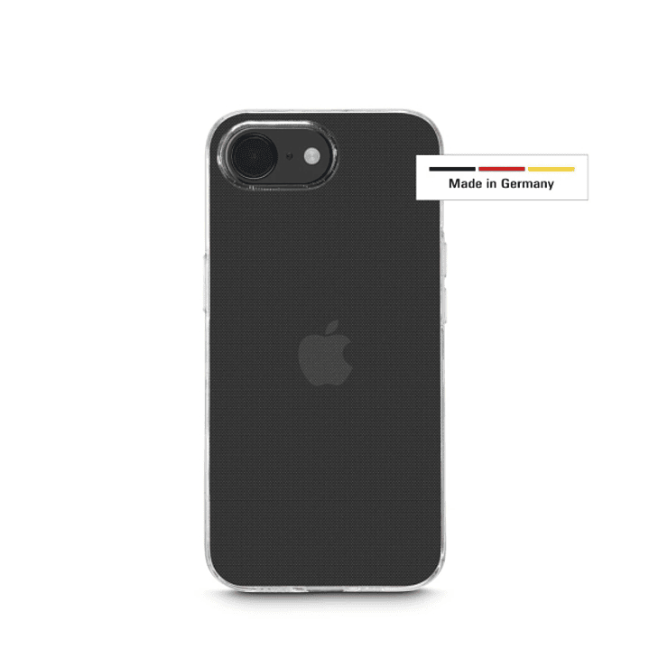 Hama Always Clear Funda para iPhone 16E - Antideslizante - Poliuretano Termoplastico - Bordes Elevados - Color Transparente 1