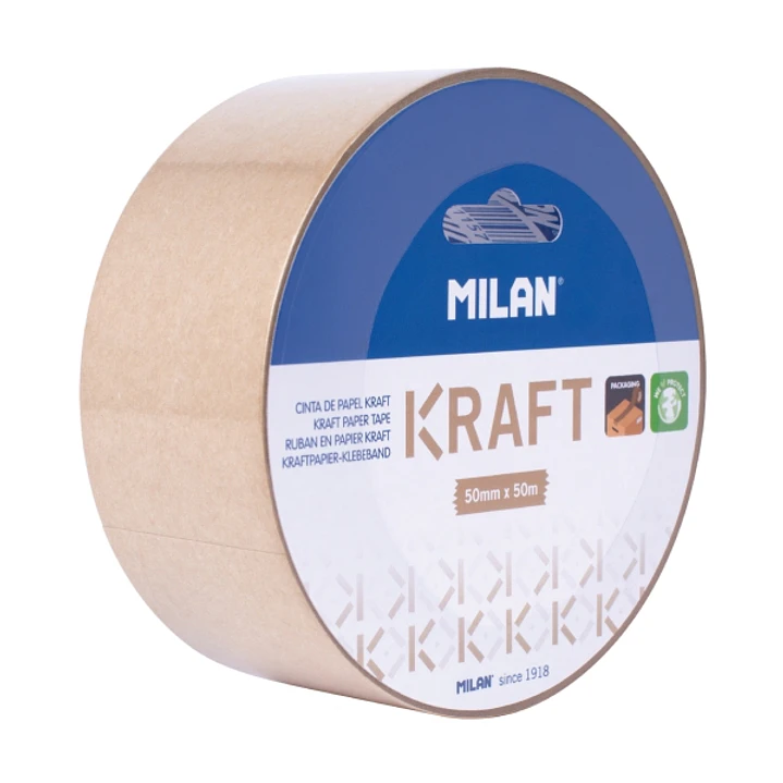 Milan Precinto de Papel Kraft - 50mm x 50m - Color Marron 1