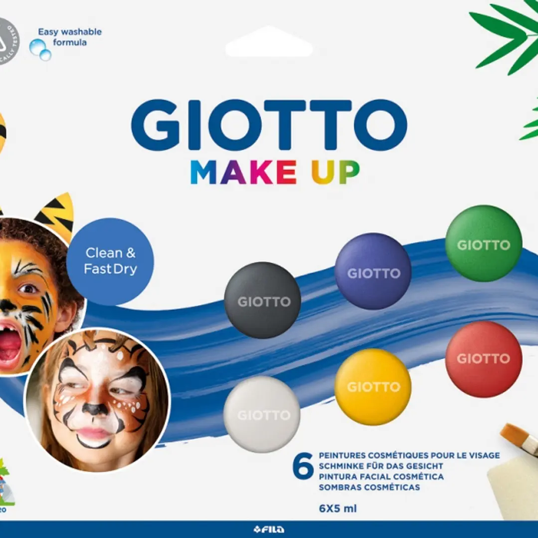 Giotto Make Up Classic Pack con 6 Maquillajes Faciales - Se Lava con Agua - Dermatologicamente Testado - Colores Clasicos Surtidos 1