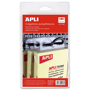 Apli Pack de 100 Colgadores Autoadhesivos Eurohole 34x48mm - Ideal para Productos de Bajo y Medio Peso